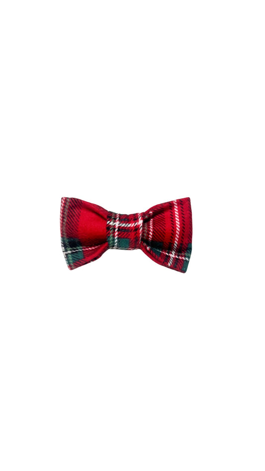 Cranberry Flannel Bow Tie